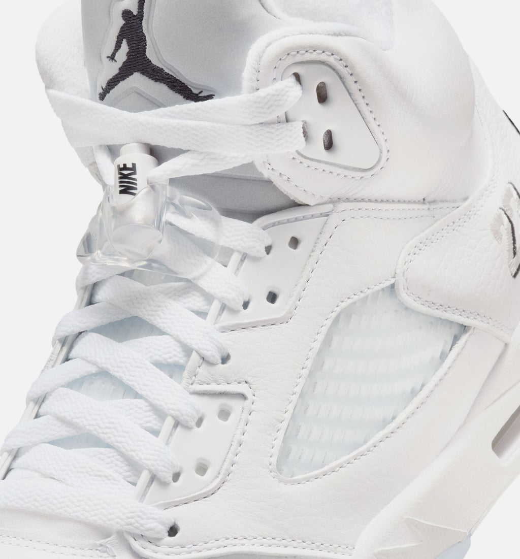 Air Jordan 5 Retro OG White Metallic Men's Lifestyle Shoes - White / Metallic Silver / Black