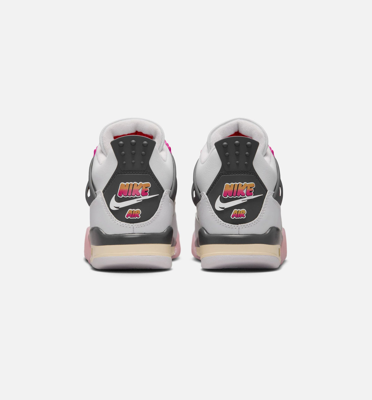 Air Jordan 4 Retro Comic Grade School Shoes - Off-White, Fire Pink & Anthracite