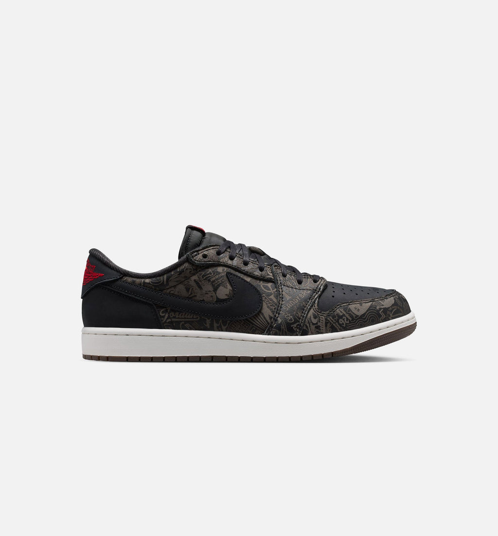 Air Jordan 1 Retro Low OG Laser Black & Varsity Red Men's Shoes