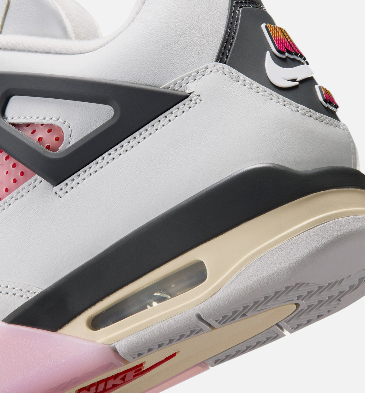 Air Jordan 4 Retro Comic Men's Lifestyle Shoes - Off-White, Fire Pink & Anthracite
