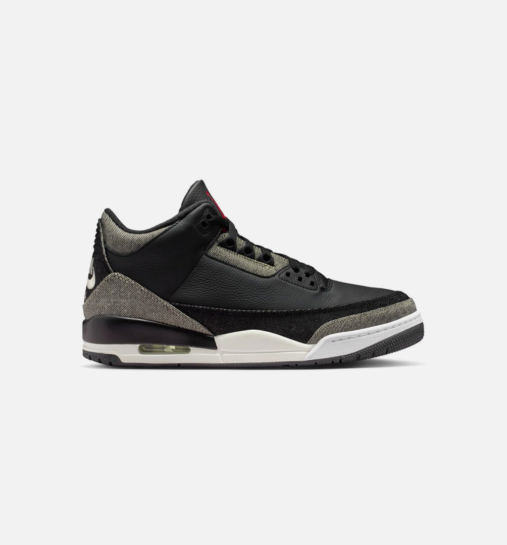 Air Jordan 3 x Levi's Black and White Men's Lifestyle Shoes - Denim / Black / Gym Red