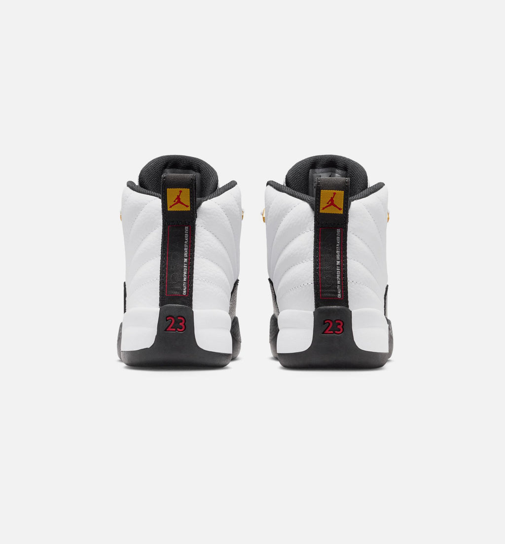 Air Jordan 12 Retro Taxi Preschool Lifestyle Shoes - White / Black / Taxi