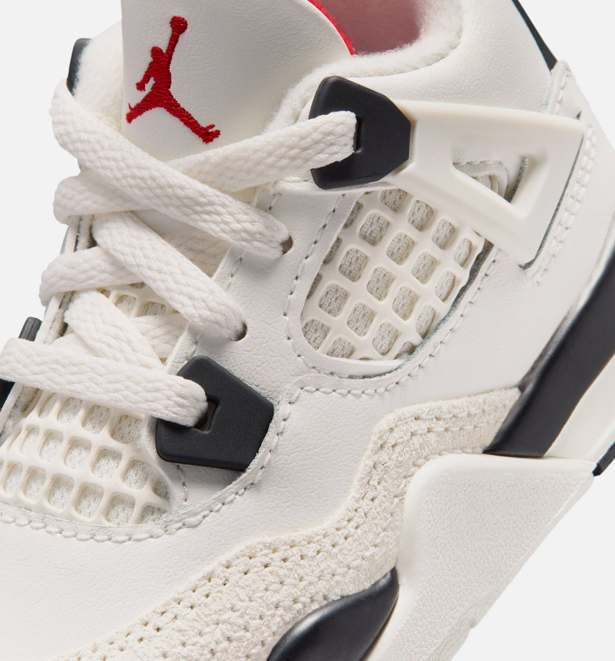 Air Jordan 4 Retro Flight Club Infant & Toddler Lifestyle Shoes - Sail / Black / University Red