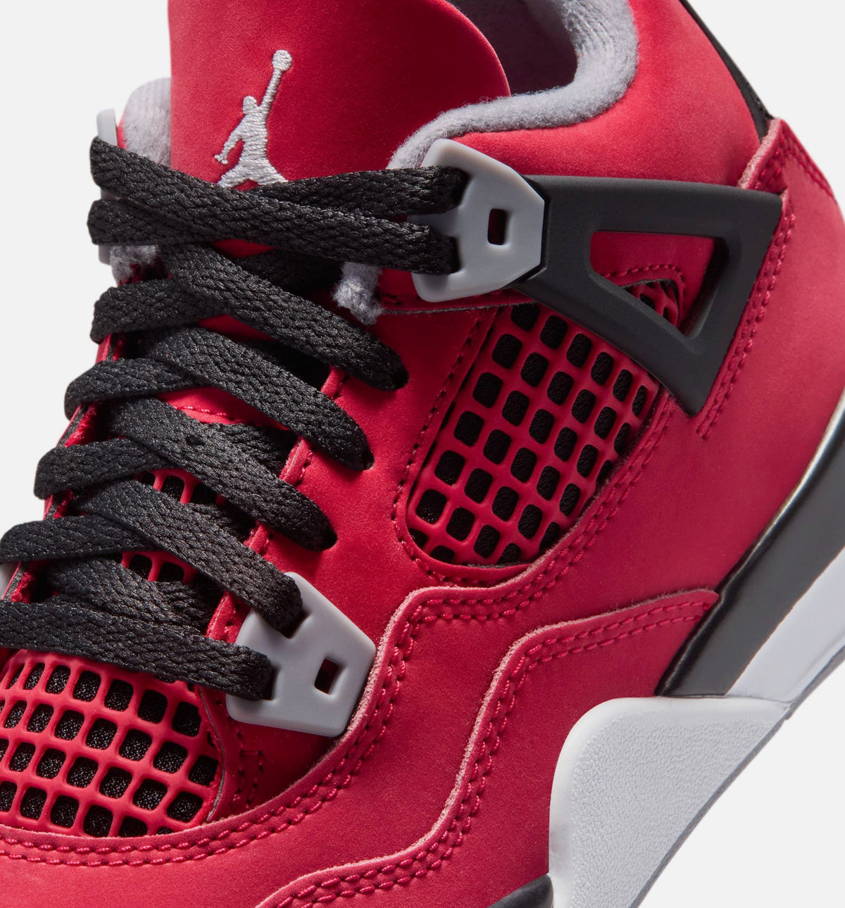 Air Jordan 4 Retro Toro Bravo Preschool Lifestyle Shoes - Fire Red / White / Cement Grey