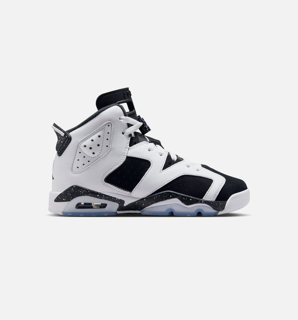 Air Jordan 6 Retro Black and White Grade School Lifestyle Shoes - Black / White