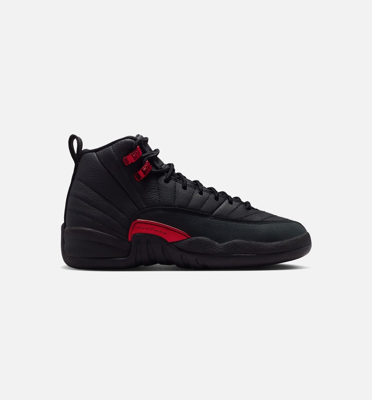 Air Jordan 12 Retro Bloodline Grade School Lifestyle Shoes - Black / Varsity Red