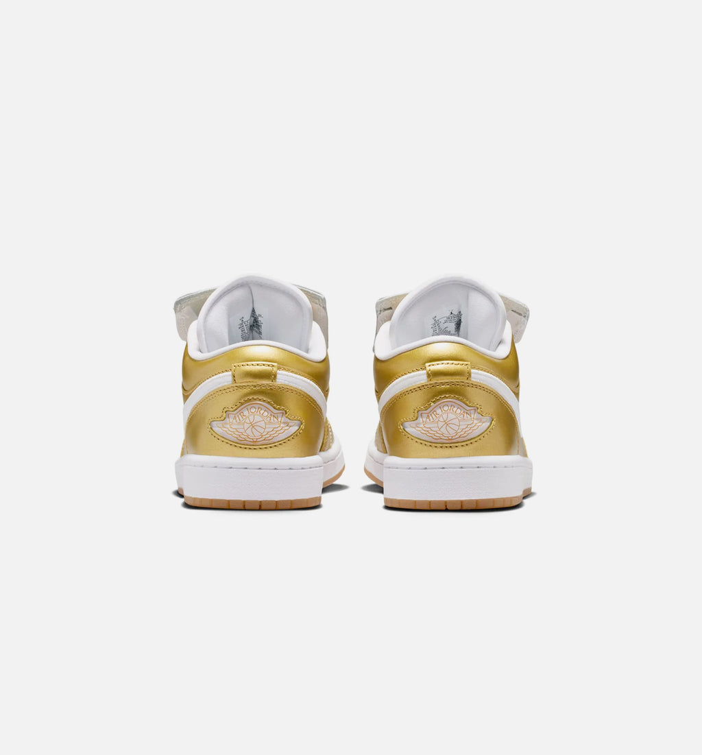 Air Jordan 1 Low Women's Lifestyle Shoes - Gold / White / Gum Yellow