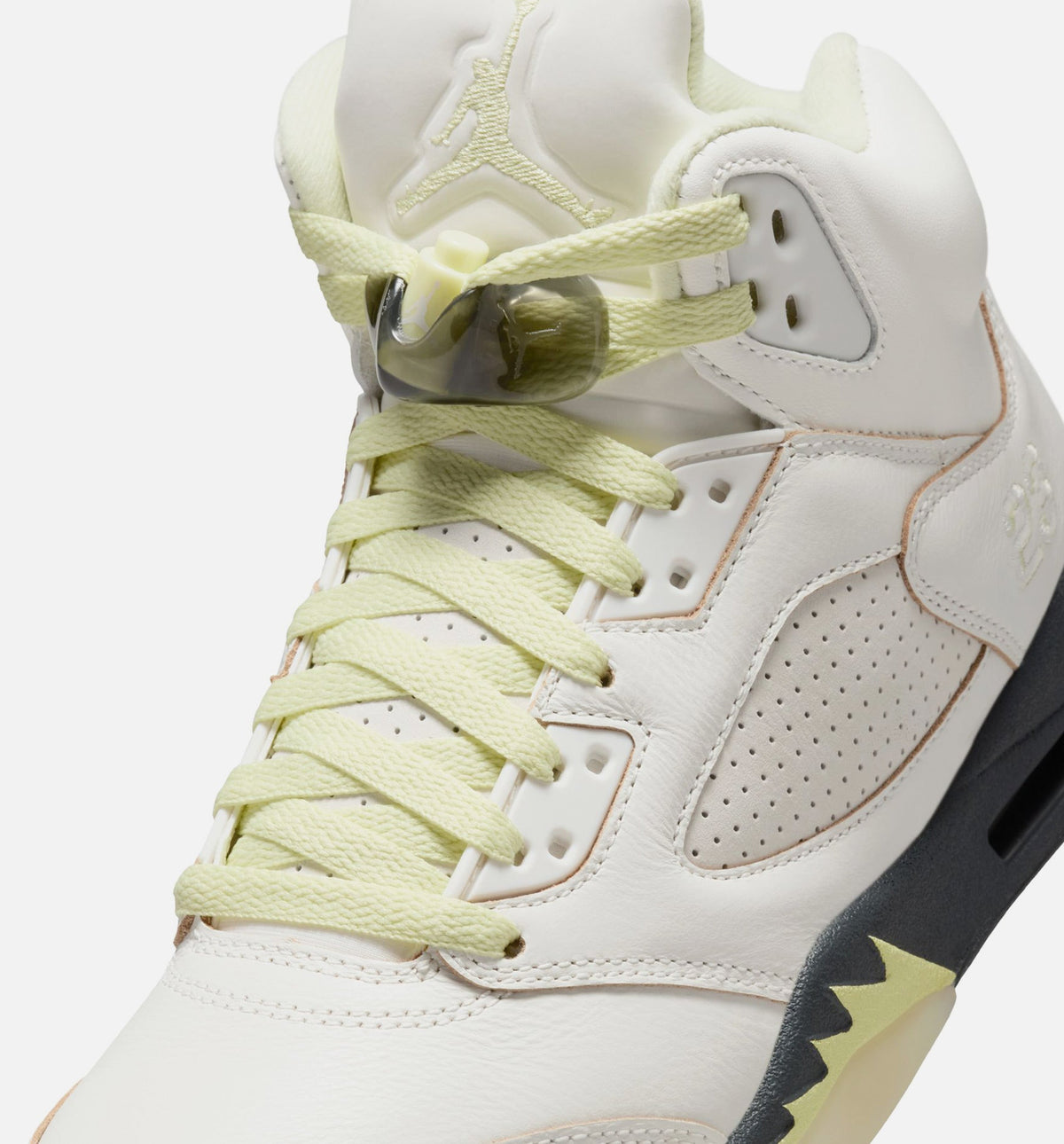 Air Jordan 5 Retro Luminous Green and Sail Women's Lifestyle Shoes - Sail / Luminous Green / Anthracite