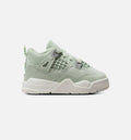 Air Jordan 4 Retro Abundance Infant & Toddler Lifestyle Shoes - Seafoam / Sail / Metallic Silver