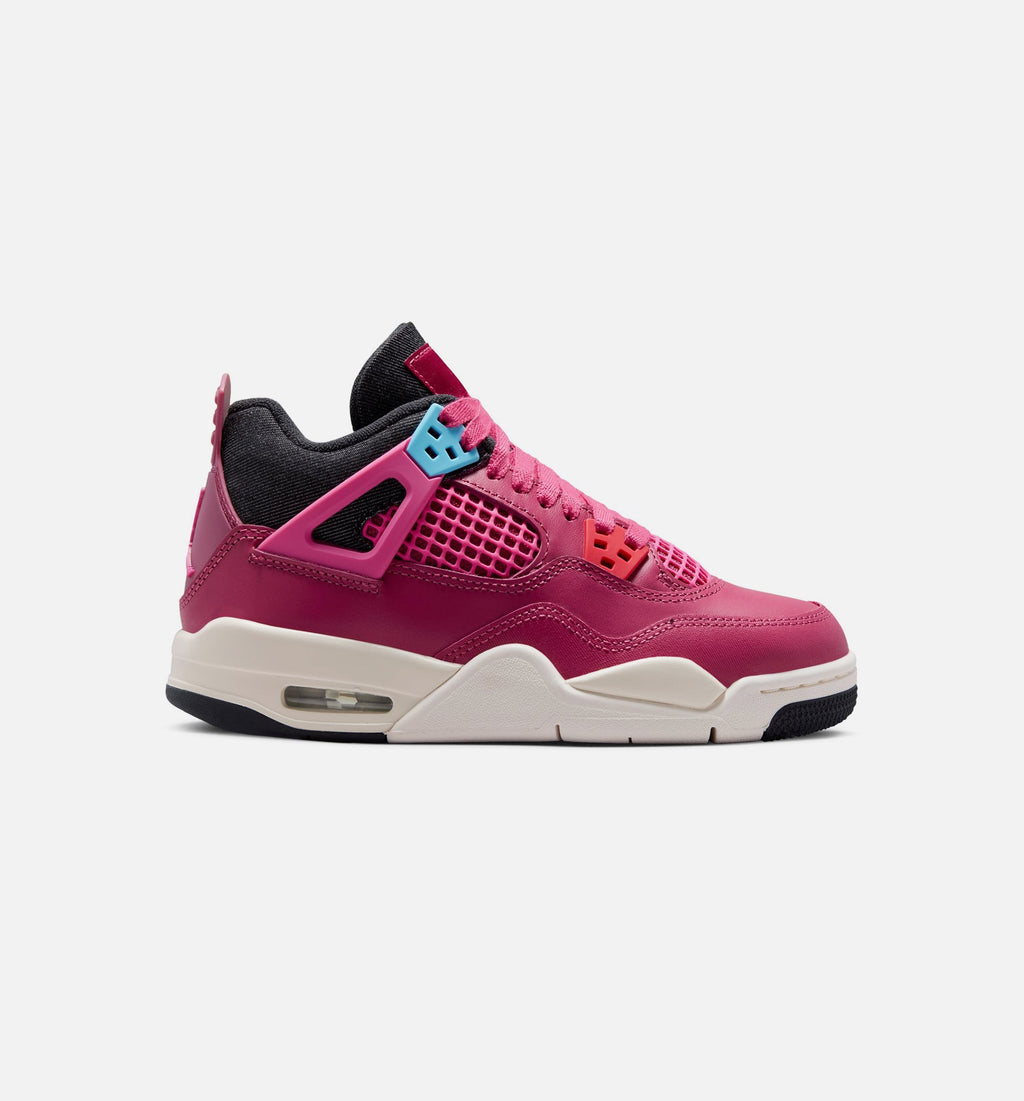Air Jordan 4 Retro She's A Star Grade School Lifestyle Shoes - Sweet Beet / Desert Pink / Off Noir
