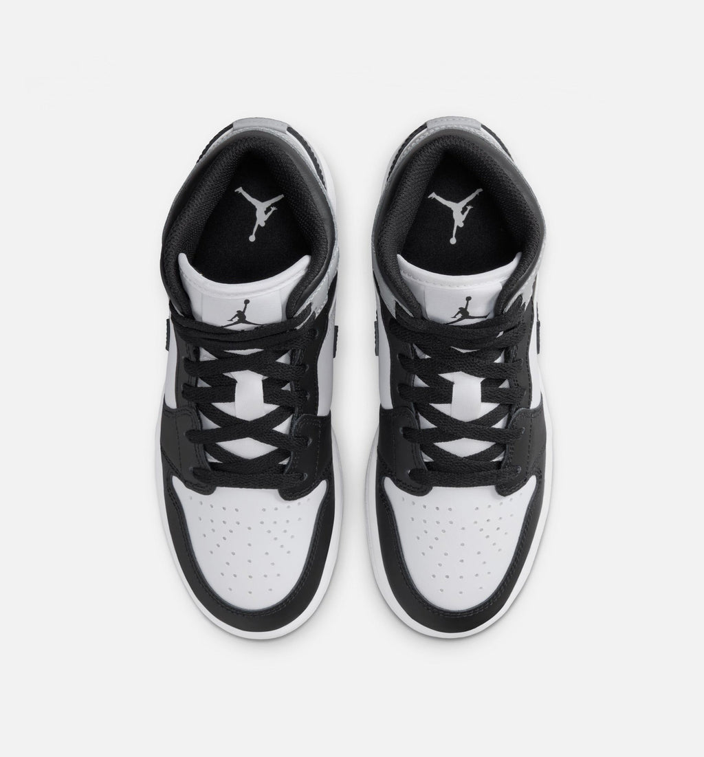 Air Jordan 1 Mid White Smoke Grey Grade School Shoes