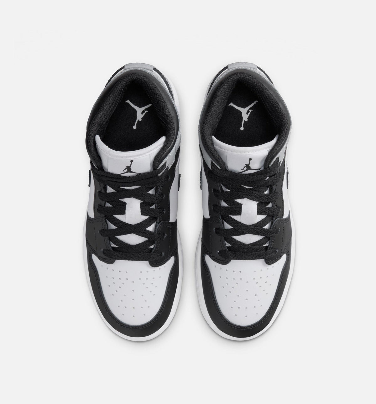 Air Jordan 1 Mid White Smoke Grey Grade School Shoes