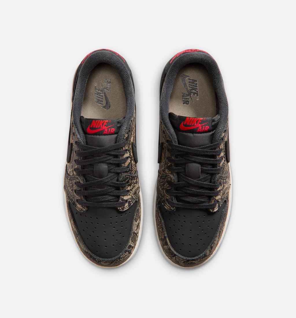 Air Jordan 1 Retro Low OG Laser Black & Varsity Red Grade School Shoes