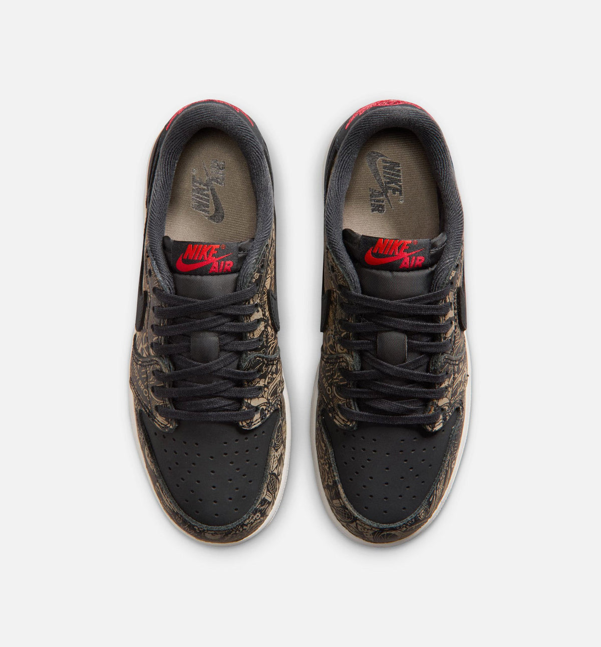 Air Jordan 1 Retro Low OG Laser Black & Varsity Red Grade School Shoes
