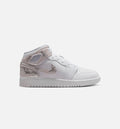 Air Jordan 1 Mid SE Field Silver Grade School Shoes