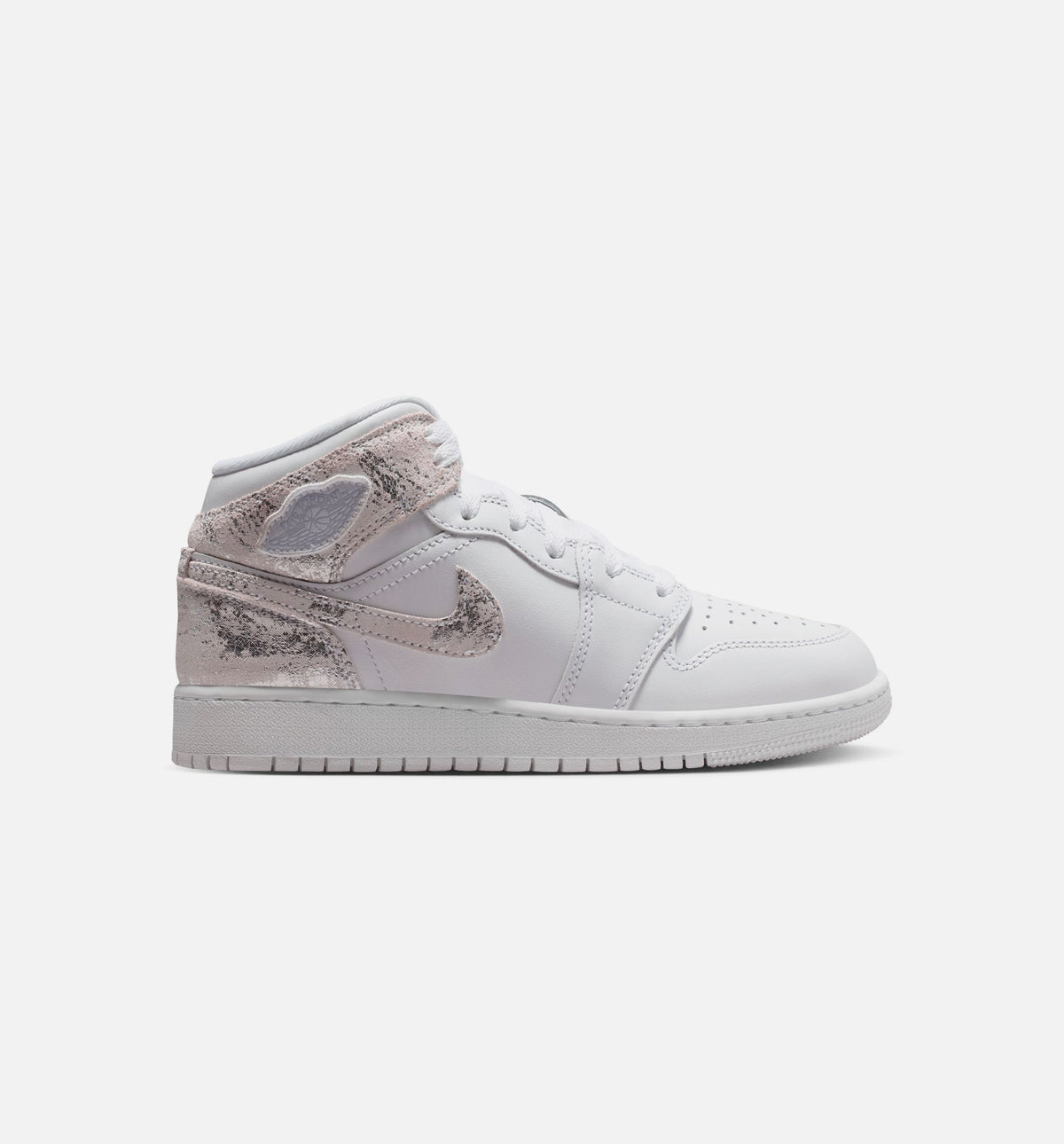 Air Jordan 1 Mid SE Field Silver Grade School Shoes