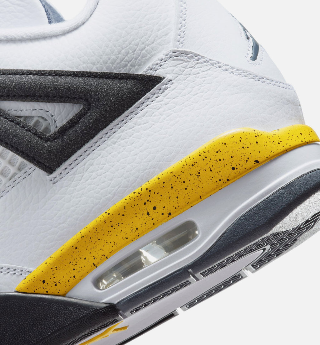 Air Jordan 4 Retro Rare Air Tour Yellow Men's Lifestyle Shoes - White / Dark Blue Grey / Tour Yellow