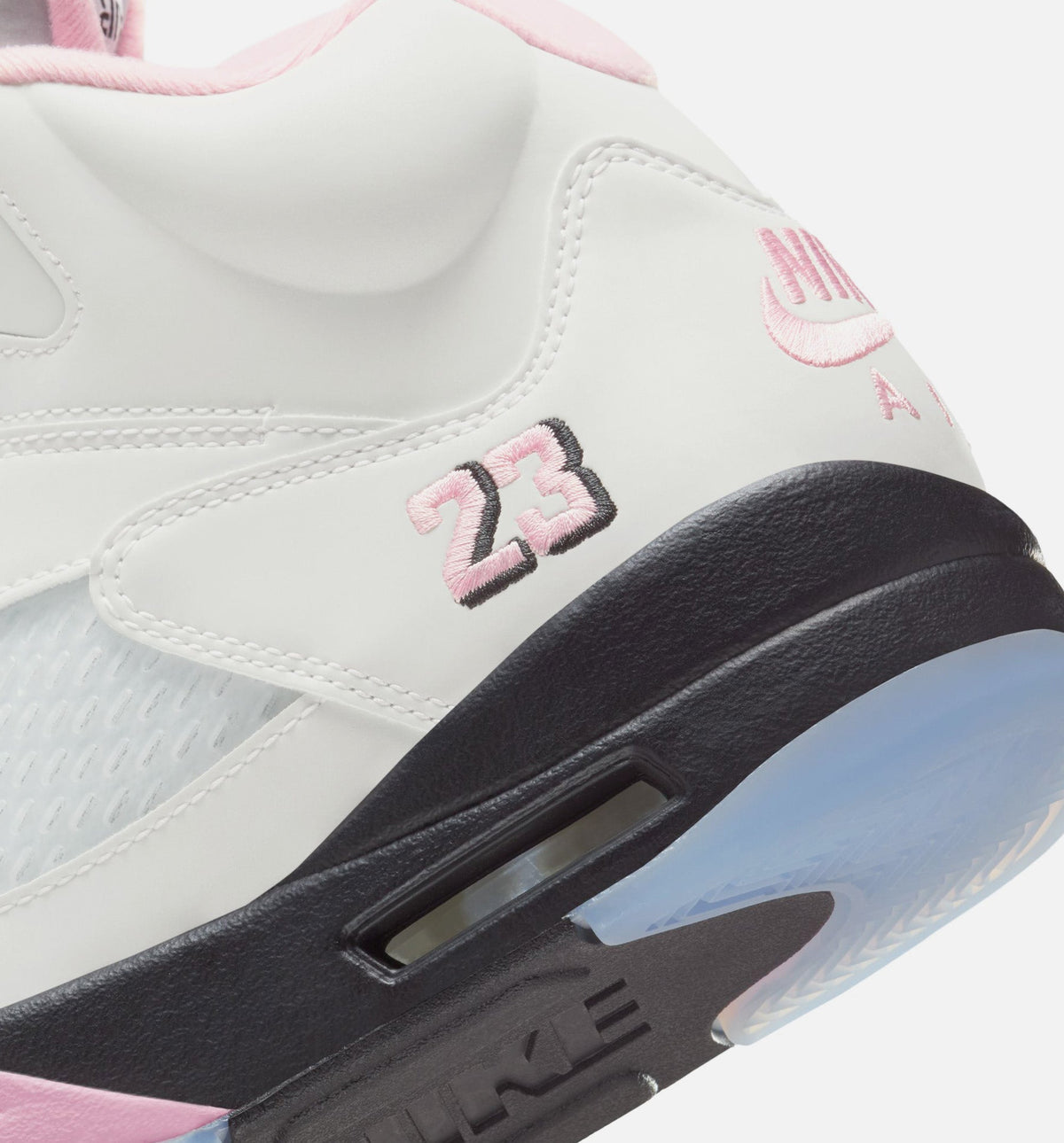 Air Jordan 5 Retro Medium Soft Pink Men's Lifestyle Shoes - White / Soft Pink / Black