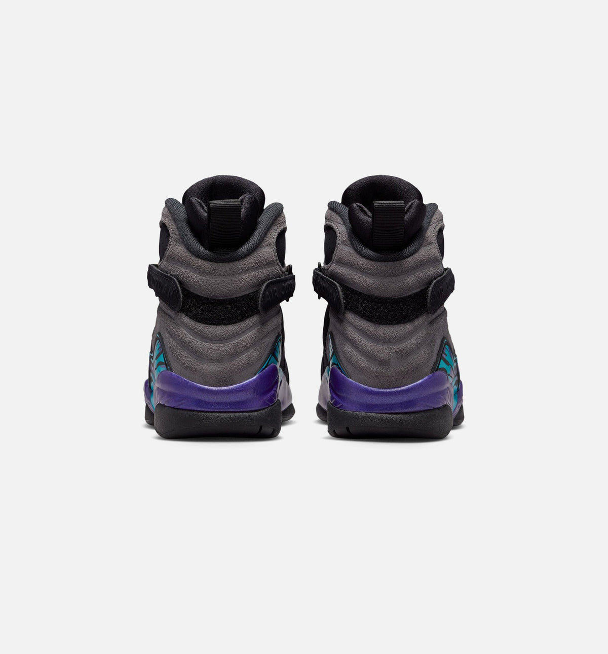 Air Jordan 8 Retro Aqua Grade School Lifestyle Shoes - Black / Bright Concord / Multi-Color