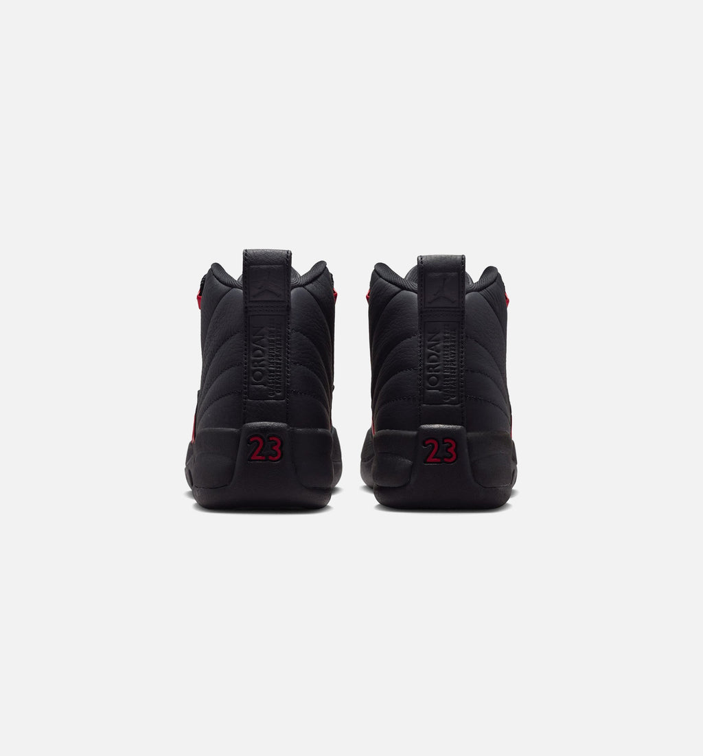 Air Jordan 12 Retro Bloodline Grade School Lifestyle Shoes - Black / Varsity Red