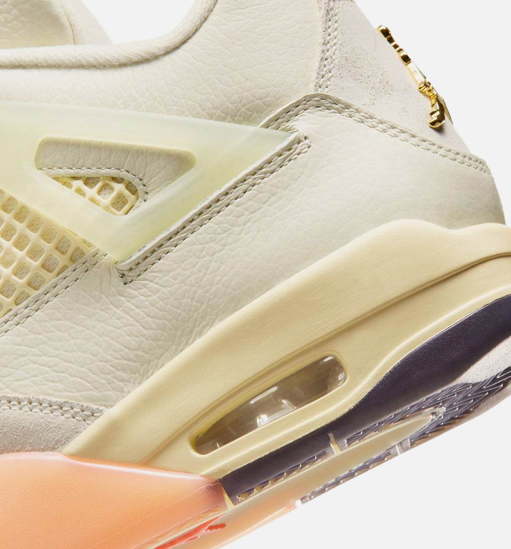 Air Jordan 4 Retro Birds of Paradise Women's Lifestyle Shoes - Coconut Milk / Metallic Gold / Muslin / Bright Mango / Sundial / Black