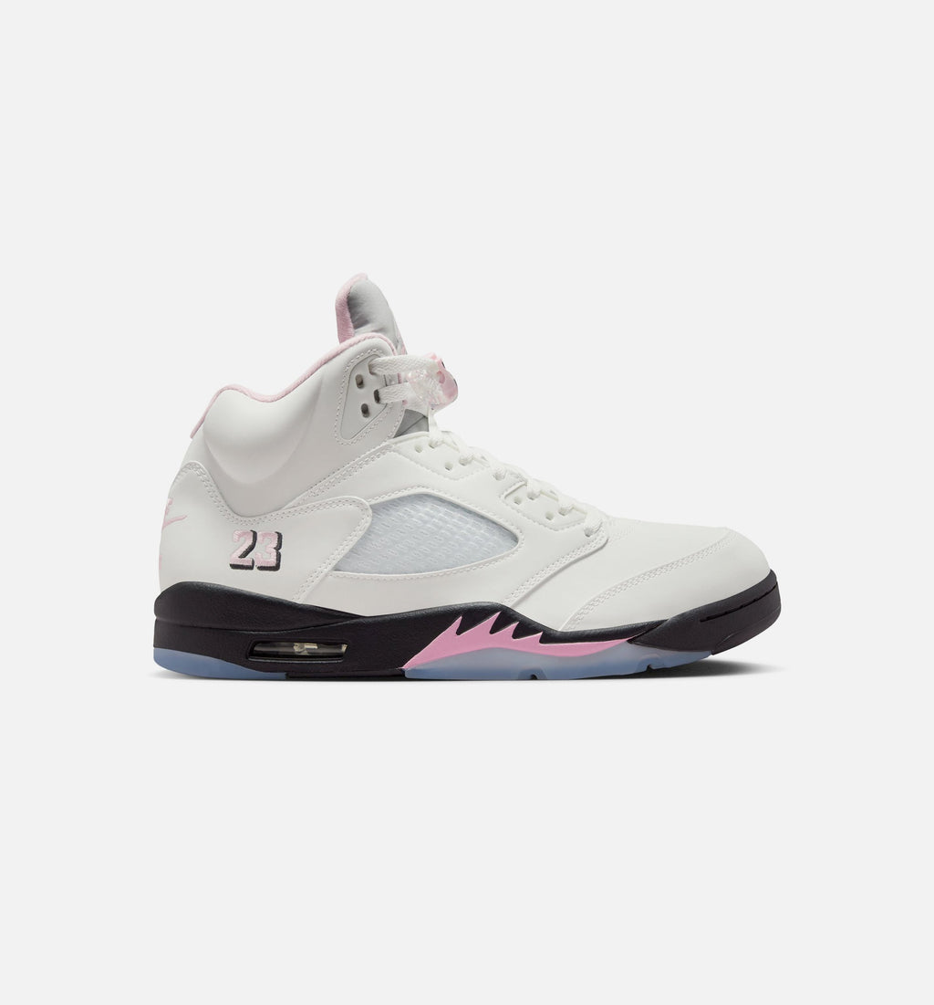 Air Jordan 5 Retro Medium Soft Pink Men's Lifestyle Shoes - White / Soft Pink / Black