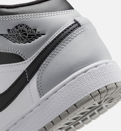 Air Jordan 1 Mid White Smoke Grey Grade School Shoes