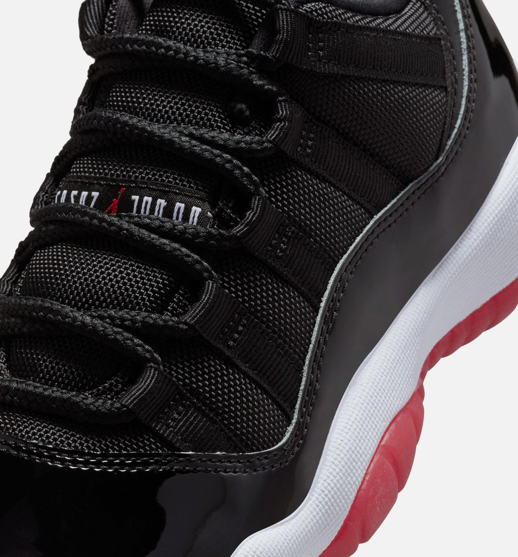 Air Jordan 11 Retro Bred Grade School Lifestyle Shoes - Black / Varsity Red / White