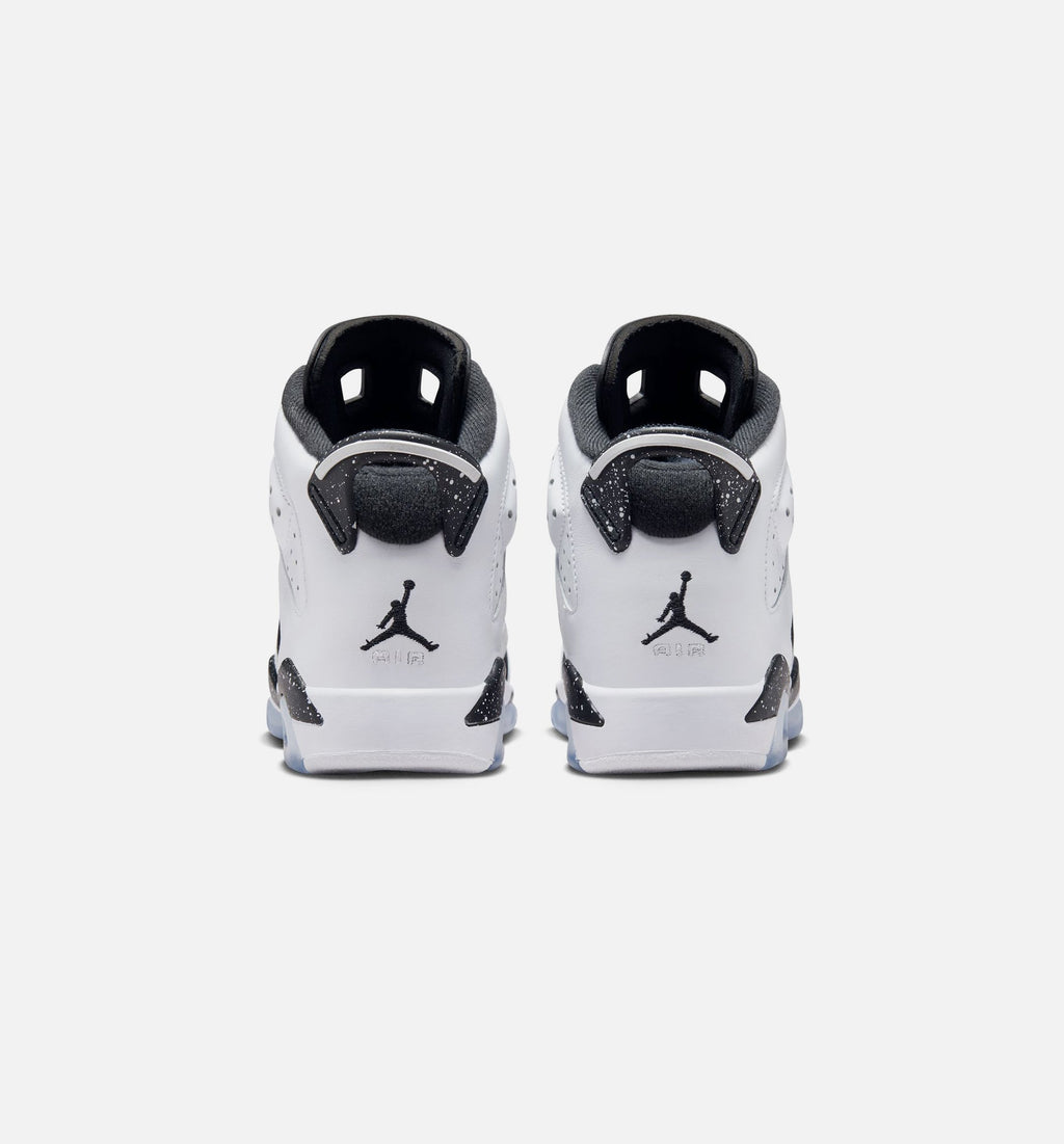 Air Jordan 6 Retro Black and White Grade School Lifestyle Shoes - Black / White