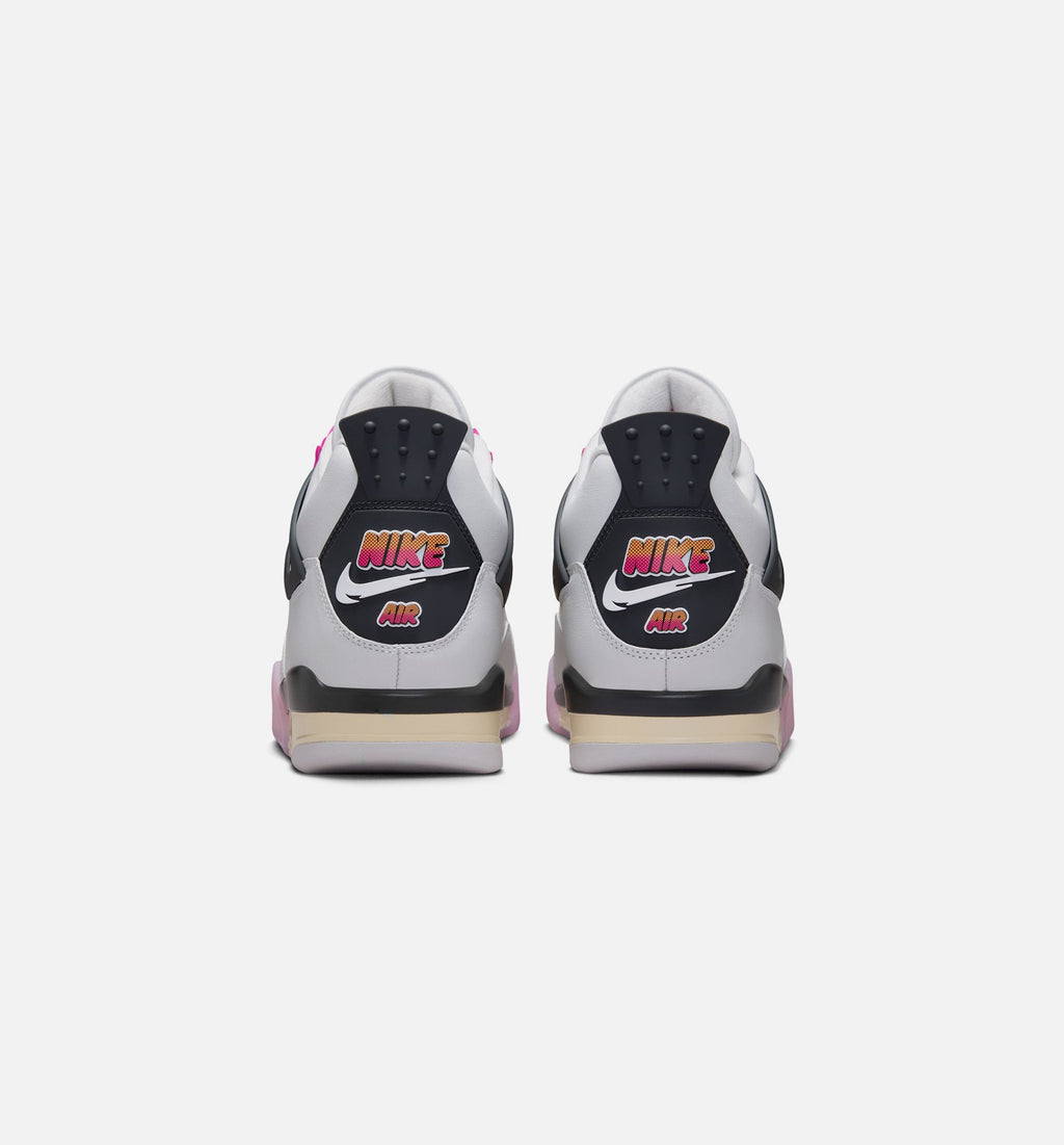Air Jordan 4 Retro Comic Men's Lifestyle Shoes - Off-White, Fire Pink & Anthracite