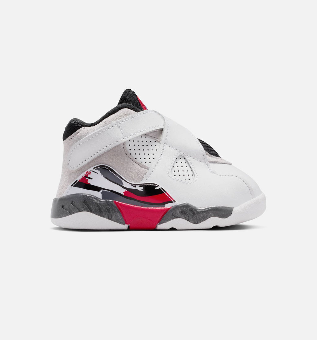 Air Jordan 8 Retro White and True Red Infant & Toddler Lifestyle Shoes - White / Black / True Red