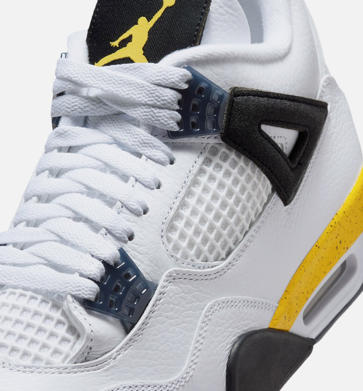 Air Jordan 4 Retro Rare Air Tour Yellow Men's Lifestyle Shoes - White / Dark Blue Grey / Tour Yellow