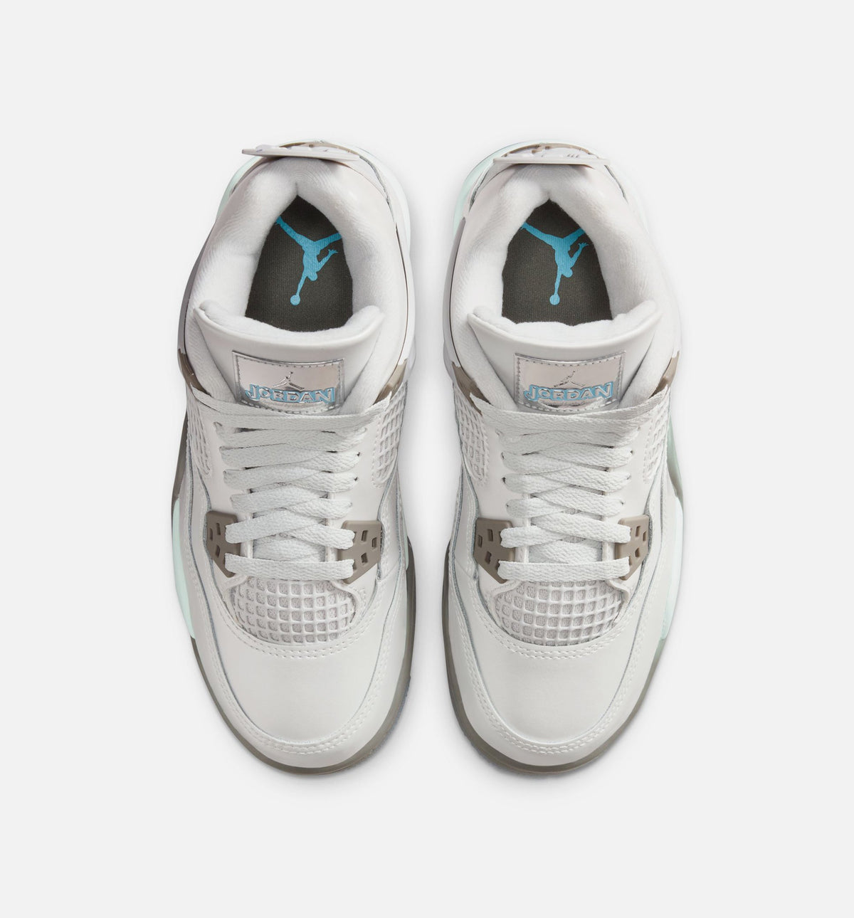 Air Jordan 4 Retro Blue Chill Grade School Lifestyle Shoes - Photon Dust / Blue Chill / Flat Pewter / White / Blue Tint