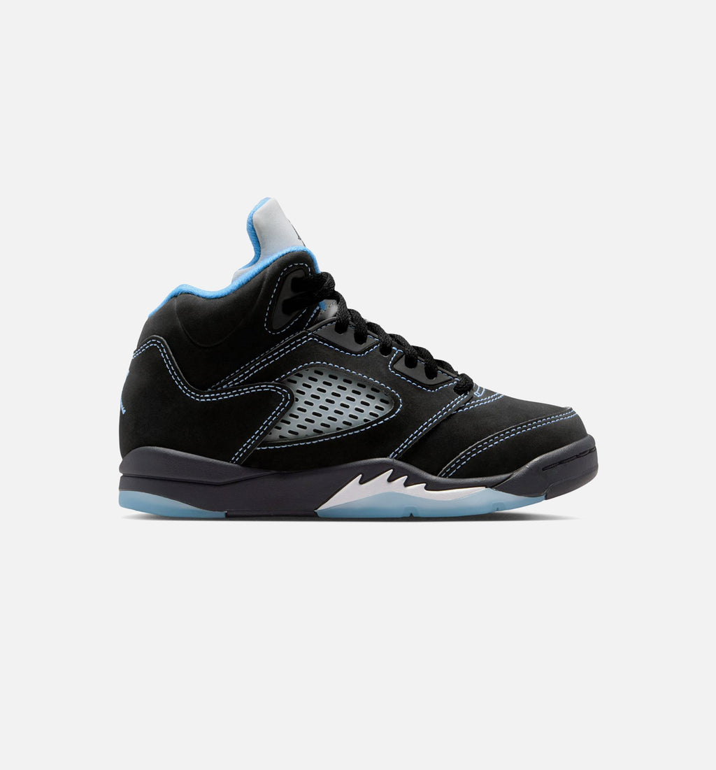 Air Jordan 5 Retro Black Carolina Preschool Lifestyle Shoes - Black / University Blue / White