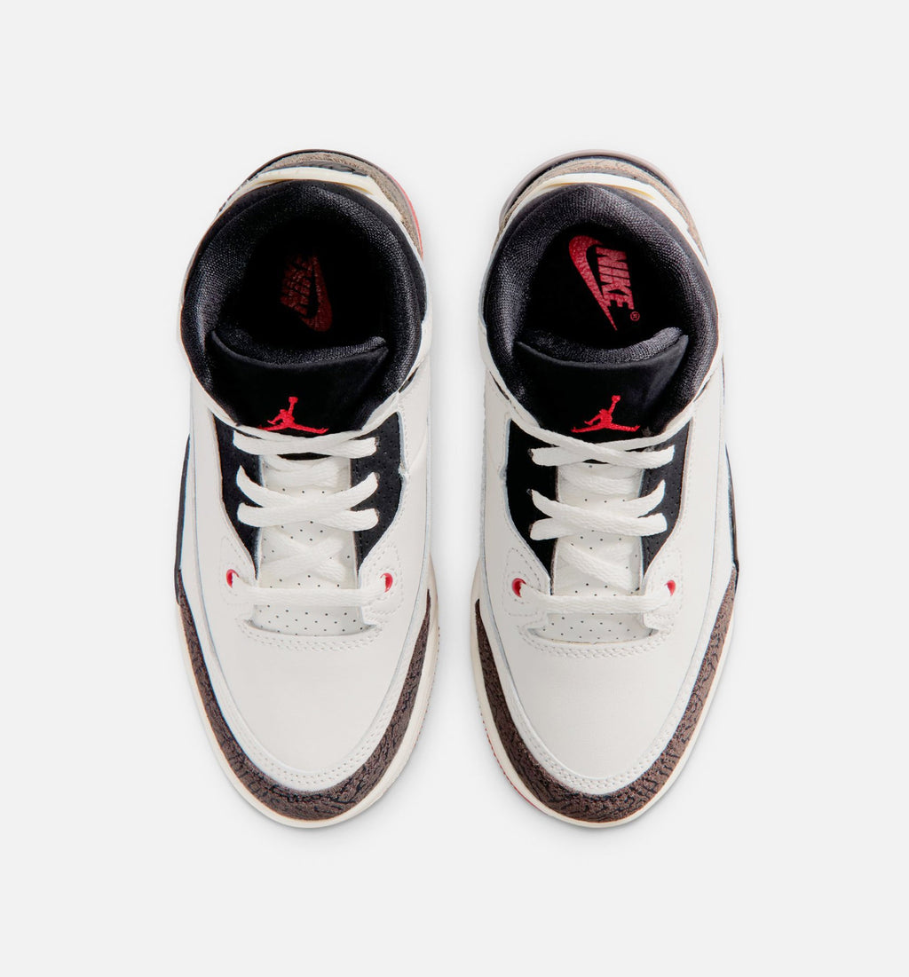 Air Jordan 3 Retro Sail and University Red Preschool Lifestyle Shoes - Sail / Black / University Red