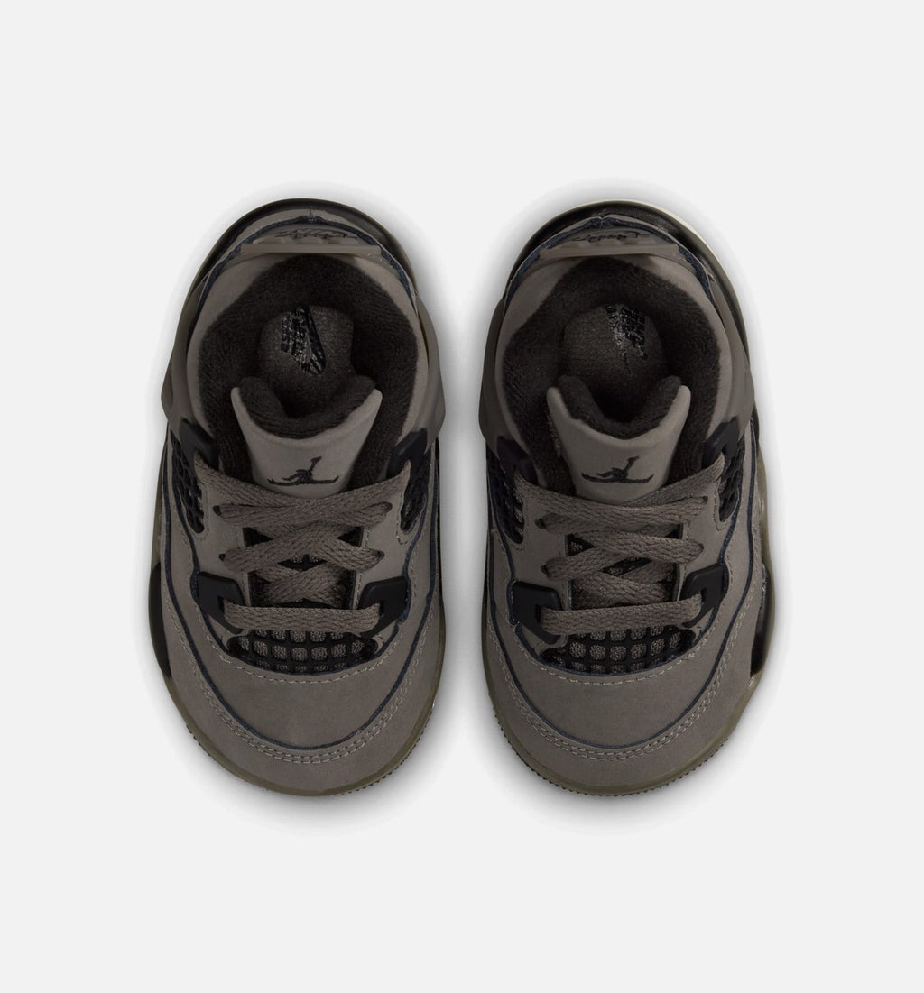 Air Jordan 4 Retro Cave Stone and Black Infant & Toddler Lifestyle Shoes - Cave Stone / Black / Moon Particle