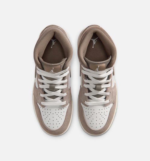 Air Jordan 1 Mid Enigma Stone Grade School Shoes