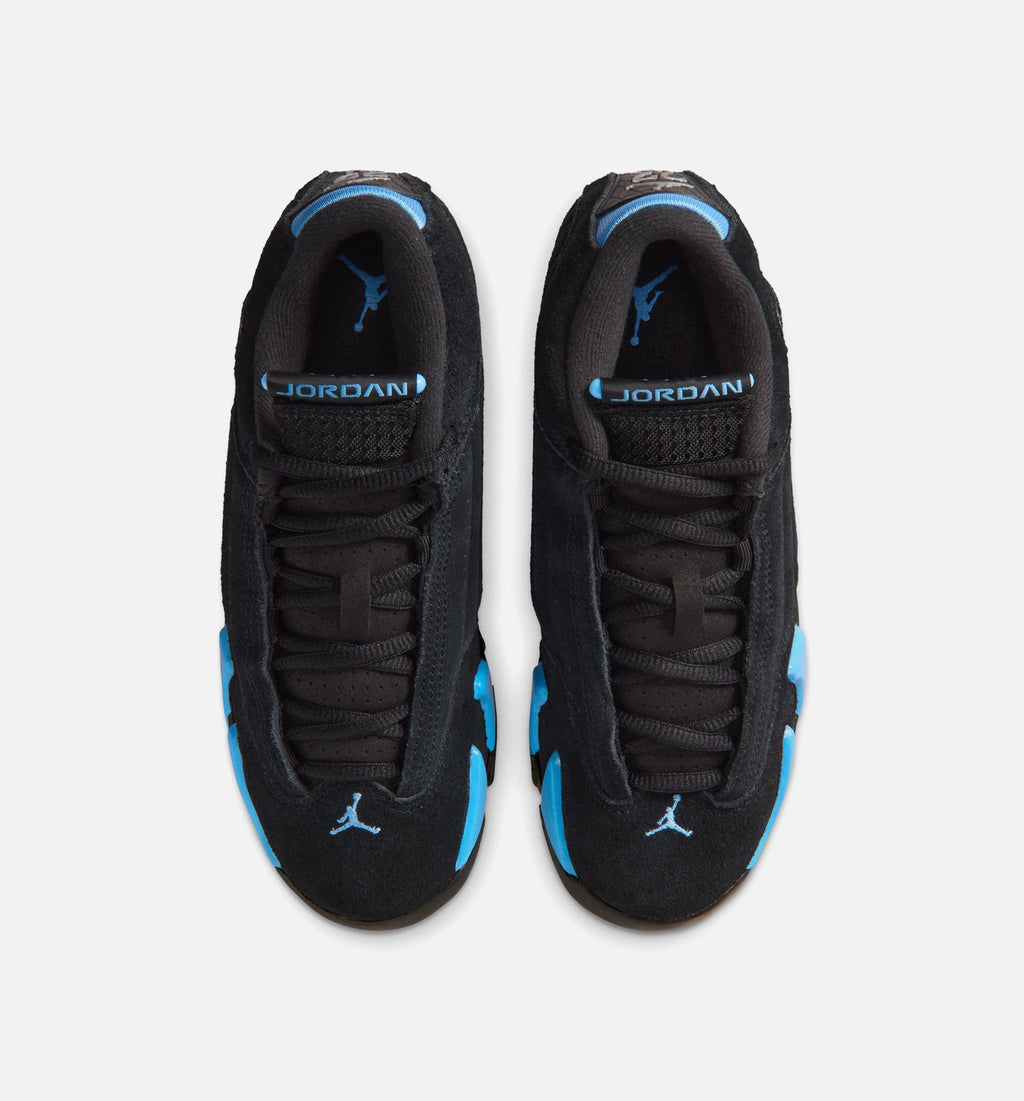Air Jordan 14 Retro Black University Blue Grade School Lifestyle Shoes - Black / White / University Blue