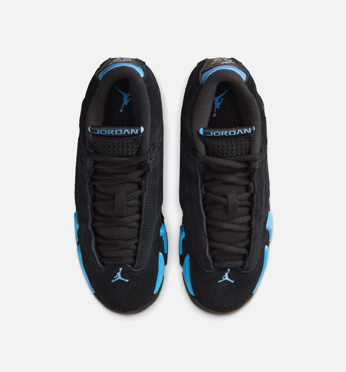 Air Jordan 14 Retro Black University Blue Grade School Lifestyle Shoes - Black / White / University Blue
