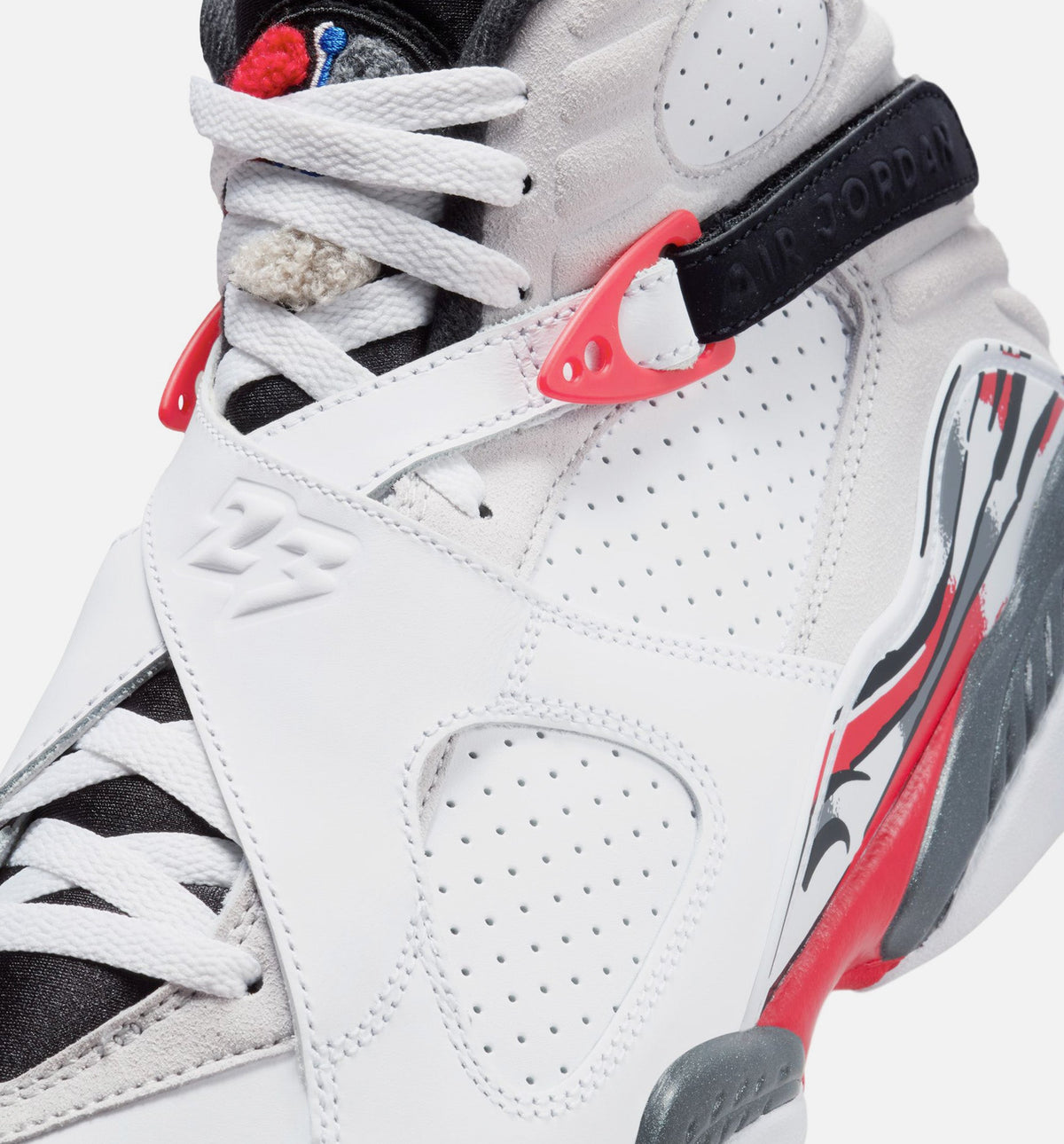Air Jordan 8 Retro White and True Red Men's Lifestyle Shoes - White / Black / True Red