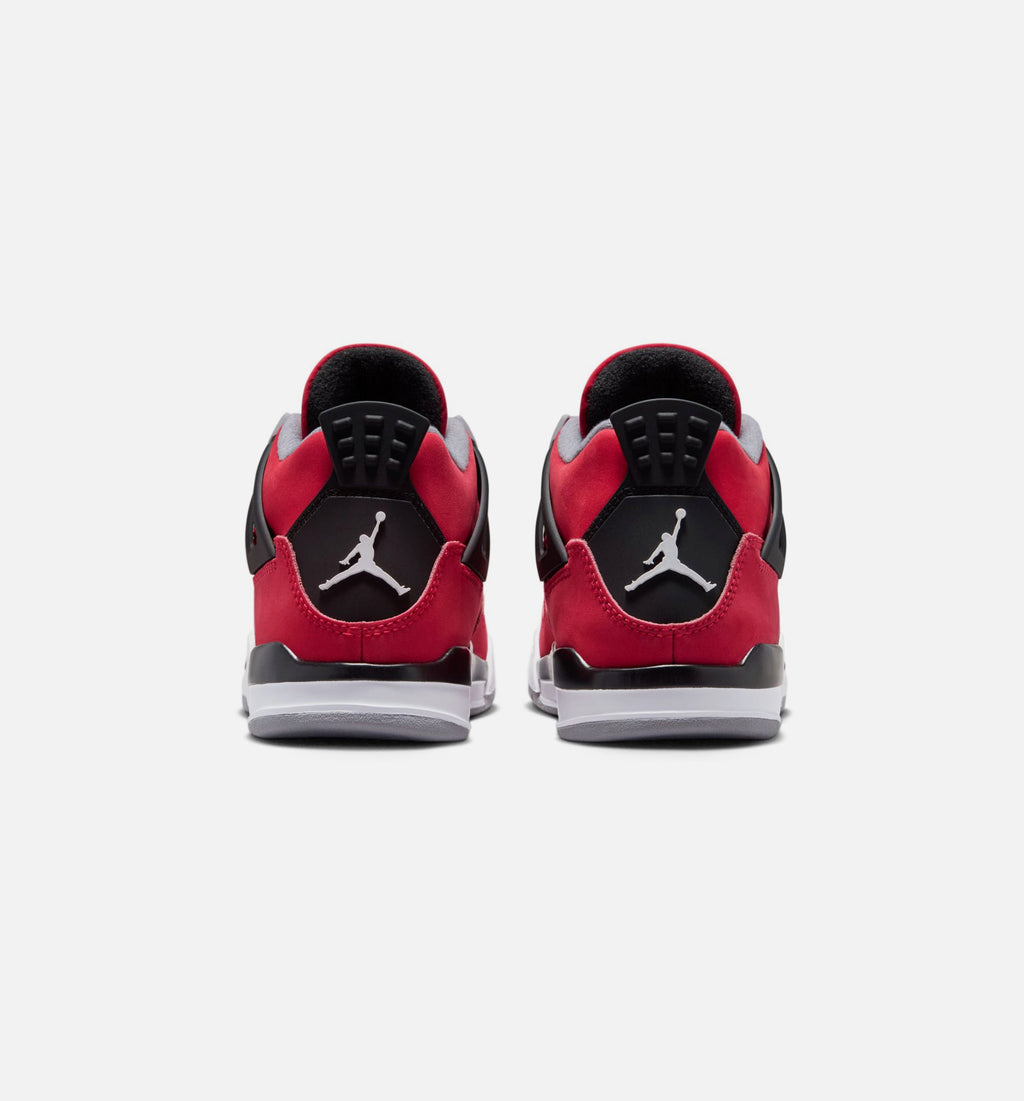 Air Jordan 4 Retro Toro Bravo Preschool Lifestyle Shoes - Fire Red / White / Cement Grey
