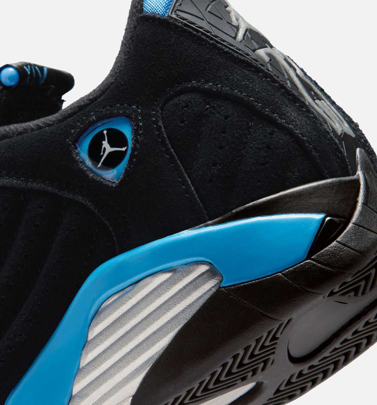 Air Jordan 14 Retro Black University Blue Grade School Lifestyle Shoes - Black / White / University Blue