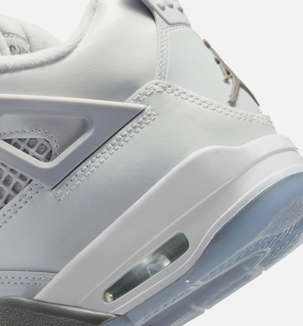 Air Jordan 4 Retro Blue Chill Grade School Lifestyle Shoes - Photon Dust / Blue Chill / Flat Pewter / White / Blue Tint