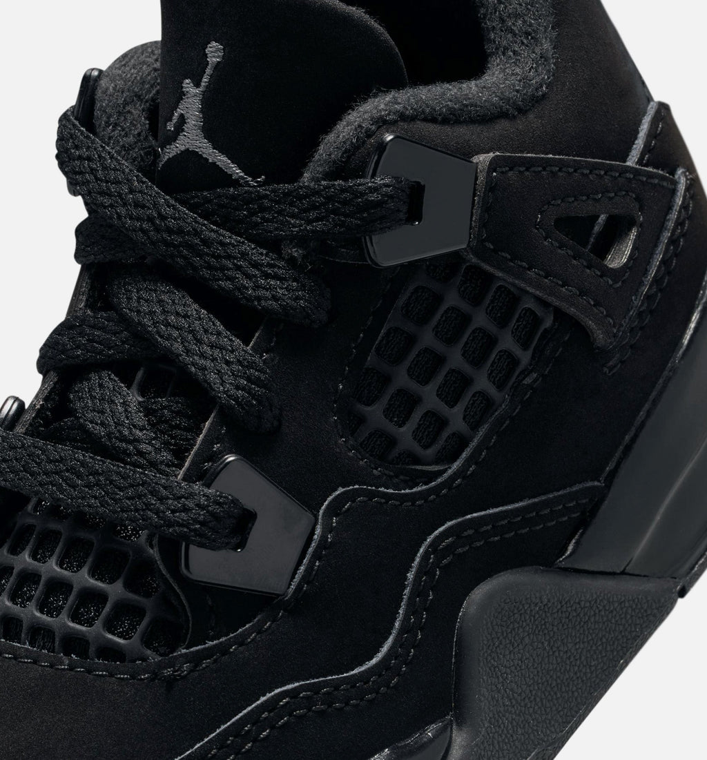 Air Jordan 4 Retro Black Cat Infant & Toddler Lifestyle Shoes - Black / Light Graphite