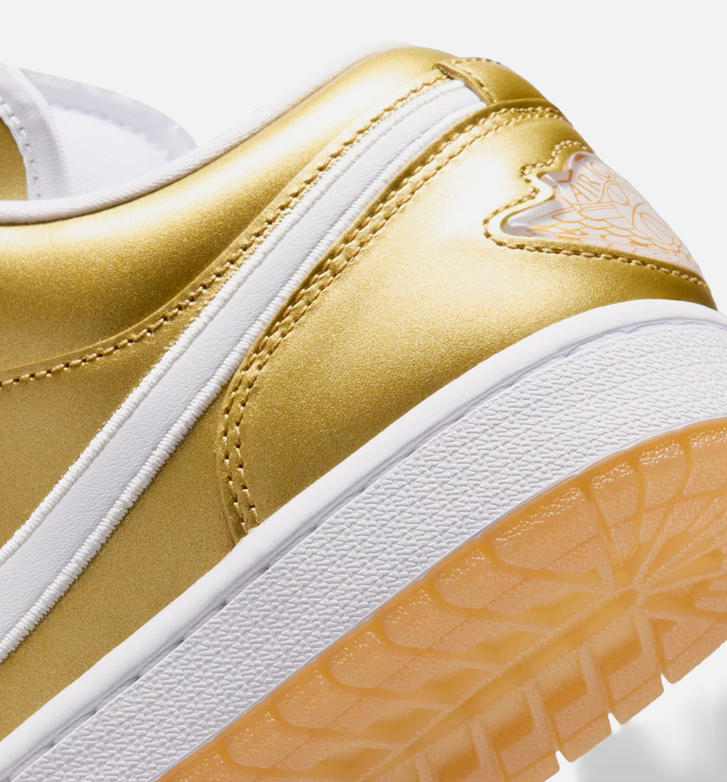 Air Jordan 1 Low Women's Lifestyle Shoes - Gold / White / Gum Yellow
