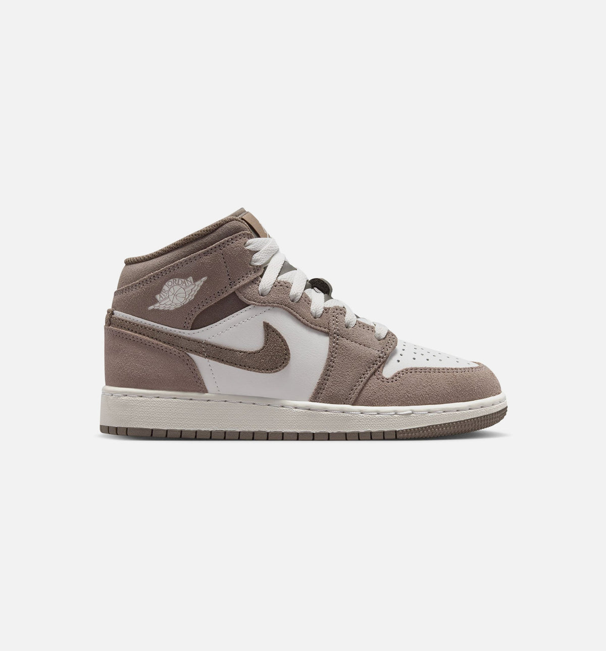 Air Jordan 1 Mid Enigma Stone Grade School Shoes