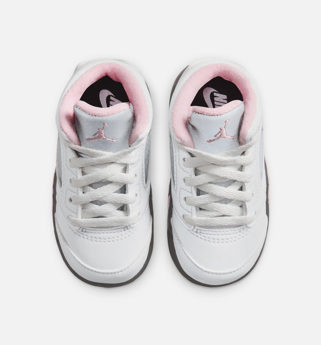 Air Jordan 5 Retro Medium Soft Pink Infant & Toddler Lifestyle Shoes - White / Black / Medium Soft Pink