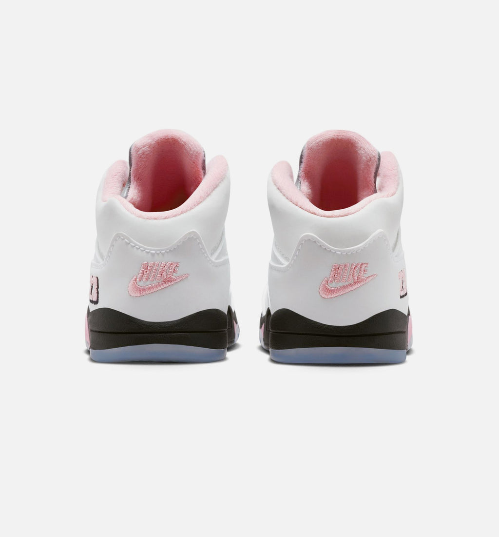 Air Jordan 5 Retro Medium Soft Pink Infant & Toddler Lifestyle Shoes - White / Black / Medium Soft Pink