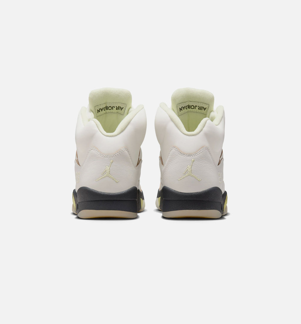 Air Jordan 5 Retro Luminous Green and Sail Women's Lifestyle Shoes - Sail / Luminous Green / Anthracite
