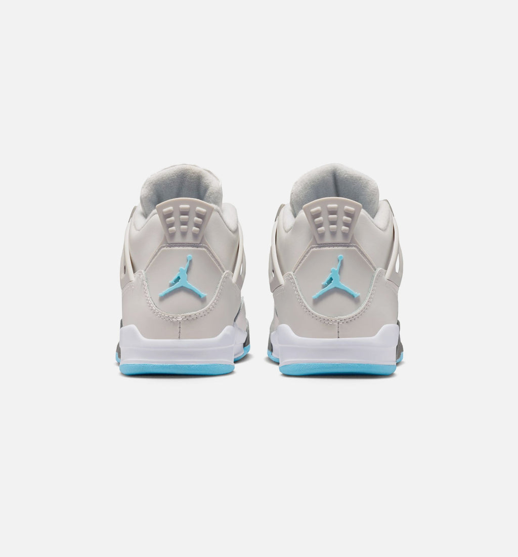 Air Jordan 4 Retro Blue Chill Preschool Lifestyle Shoes - Photon Dust / Blue Chill / Flat Pewter / White / Blue Tint